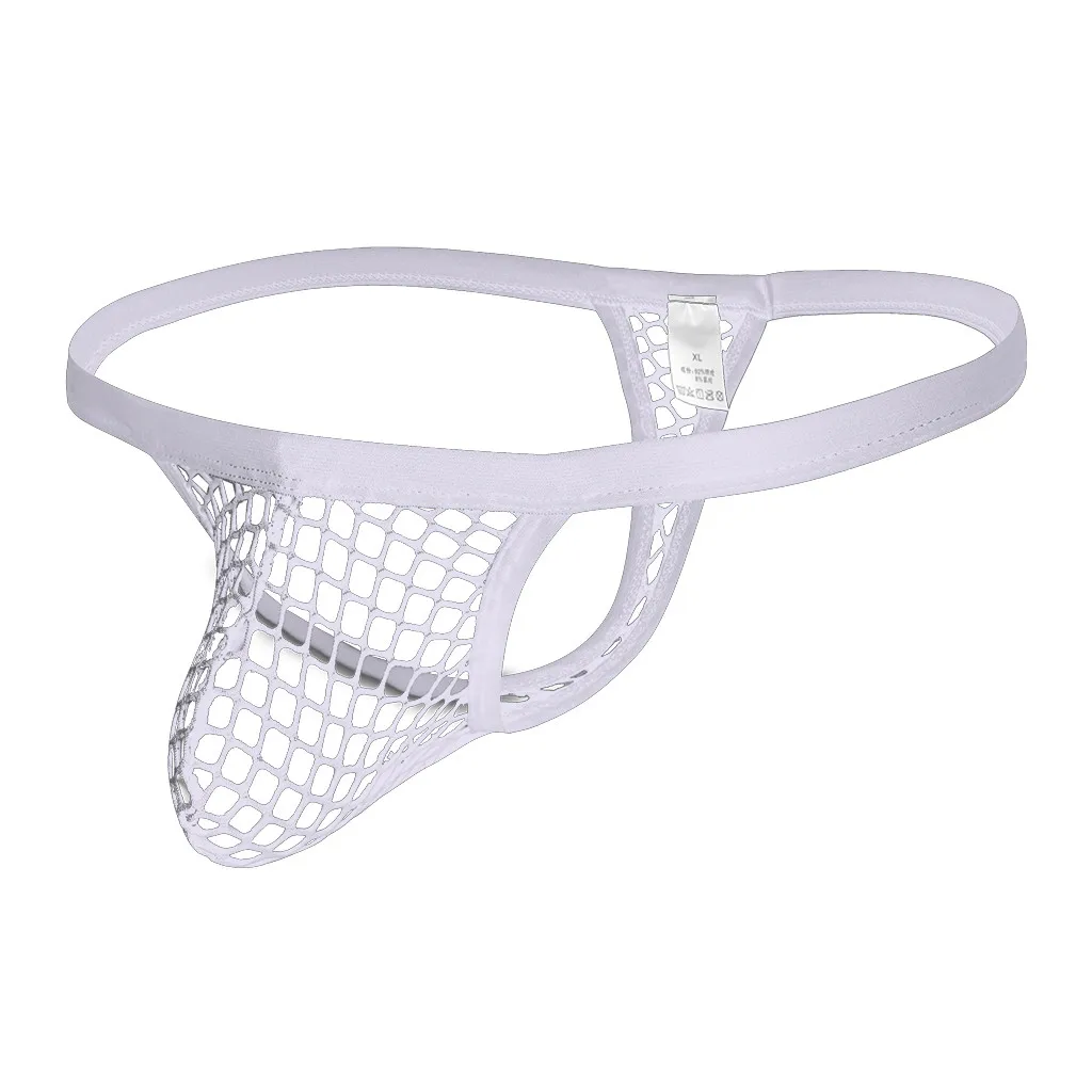 Male Underwear Men Hollow Out Panties Low-Waist Mesh Thong Sexy Underwear