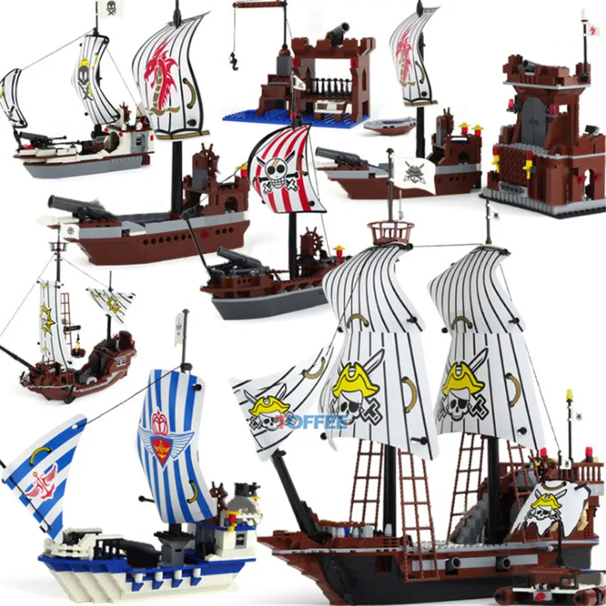

New Ship Series Pirate Ship Black Pearl Block Building Block Sets Bricks DIY Gift Educational Toys for children
