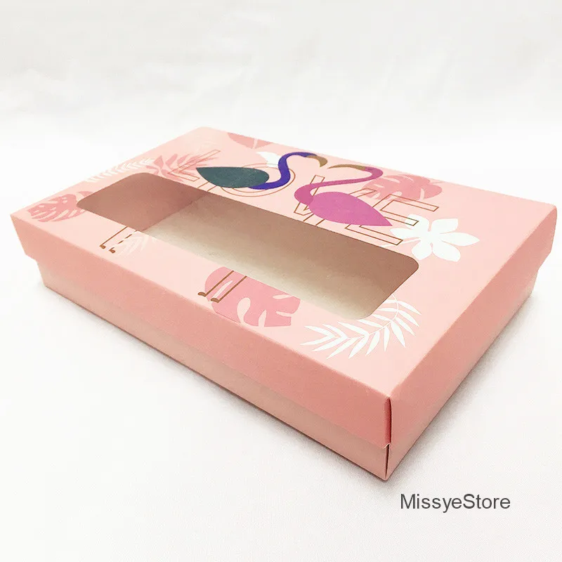 Missyestore pink paper box with window lip 5