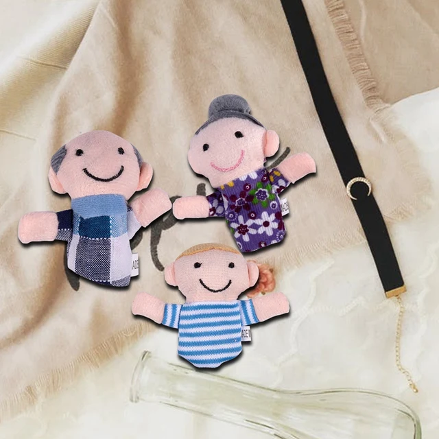 SODIAL(R) Cute 6Pcs Family Finger Puppets - People Includes Mom, Dad, Grandpa, Grandma, Brother, Sister  Free Cable Tie 2
