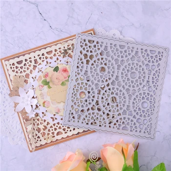 

InLoveArts Flower Square Frame Metal Cutting Dies Lace Background Stencil for DIY Scrapbooking Paper/photo Cards Embossing Dies