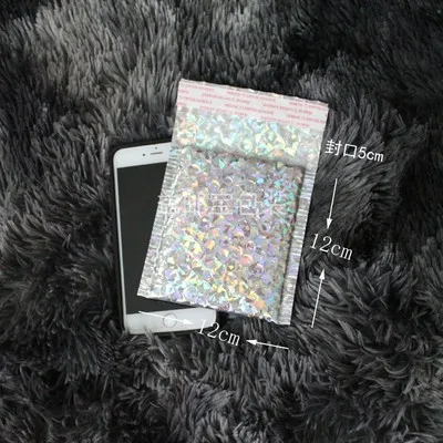 Laser Silver 12x12cm 18x13 см Лазерная Серебряная CD/VCD упаковка почтовые конверты с пузырчатой пленкой внутри Золотая фольга пластиковый мягкий конверт Подарочная сумка почтовый конверт сумка - Цвет: Laser Silver 12x12cm