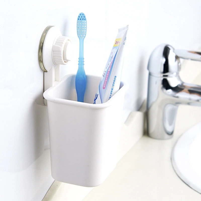 Strong Suction Cup Toothbrush Holder No-Punching Wall Mounted Rack Shelf Bathroom Camping Travel | Дом и сад