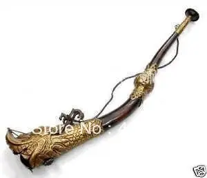 0116P $old craft$ Fast Chinese Tibet Musical Instrument Brass bronze Dragon Trumpet | Дом и сад