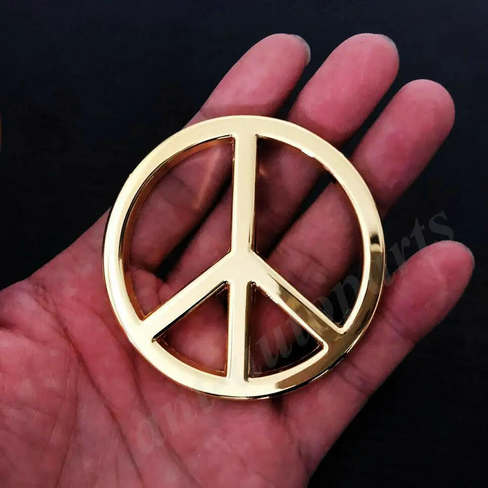 Red Hippie metal peace sign 