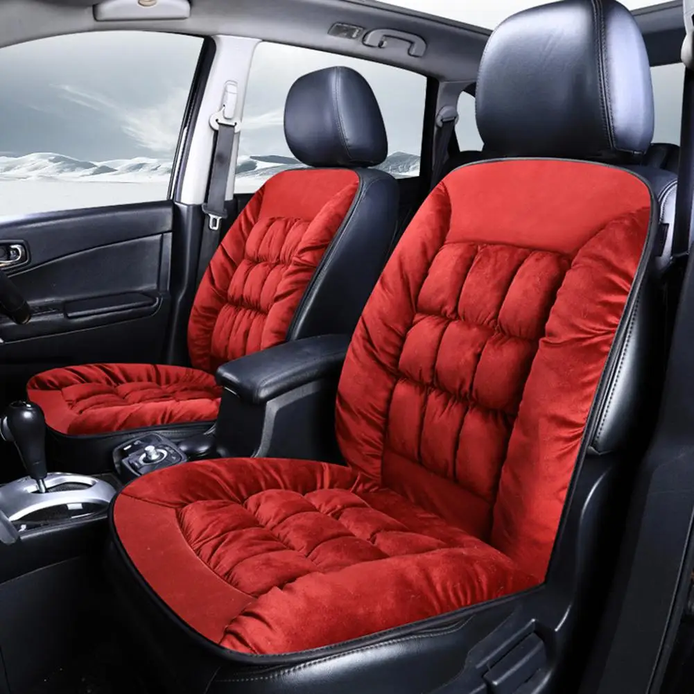 Осень Зима Универсальный плюшевый чехол для переднего сиденья автомобиля Подушка Авто мягкий коврик