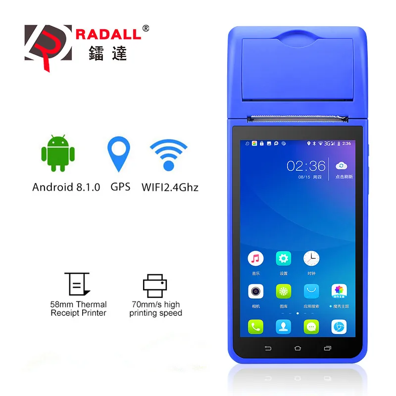 POS терминал RADALL система КПК сканер штрих кода Android 3G Wi Fi Bluetooth беспроводной принтер