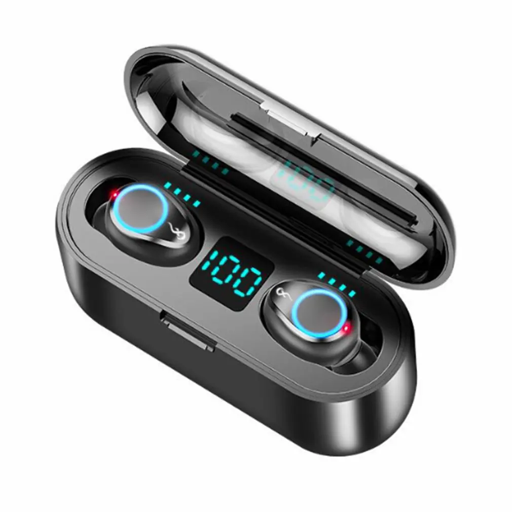 In Ear Earphones wireless headphones Bluetooth V5 0 F9 TWS LED Display Earphones With Microphone Wireless Bluetooth Headphone