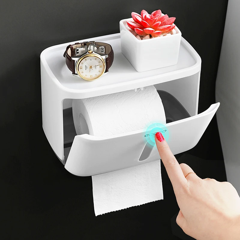 

Toilet Tissue Box Toilet Toilet Paper Rack Pumping Paper Box Toilet Paper Box Free Perforated Waterproof Roll Paper Tube