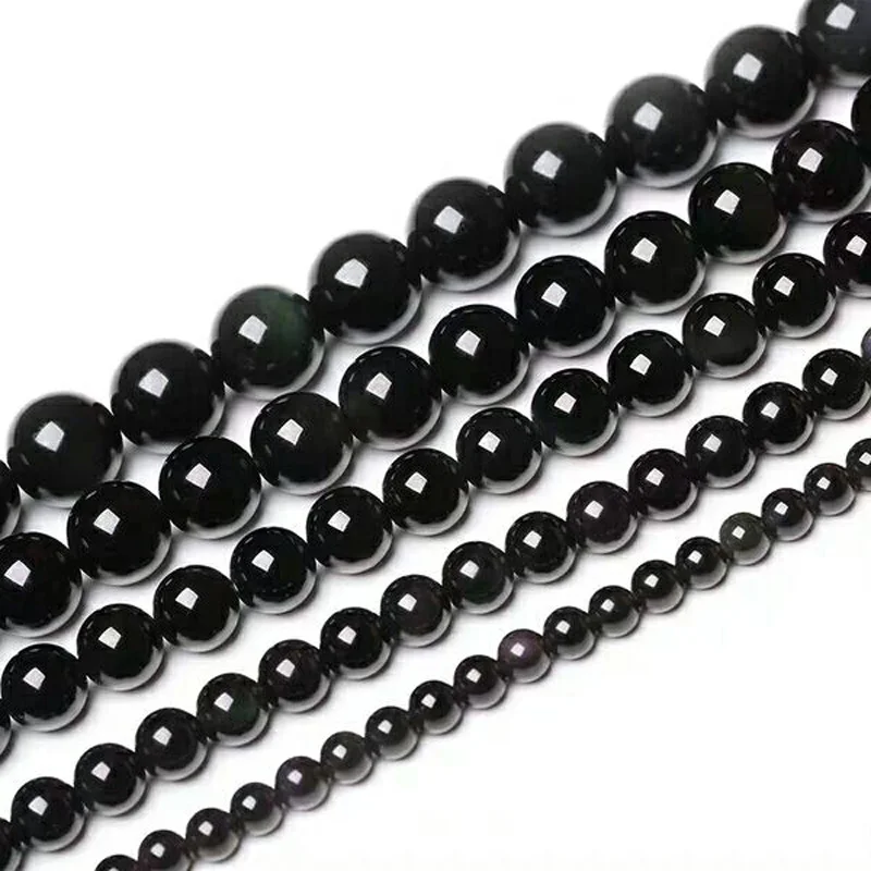 

Natural Rainbow Eye Obsidian Semi-Finished DIY Handmade Beads Bracelet Pendant Crystal Jewelry Accessories