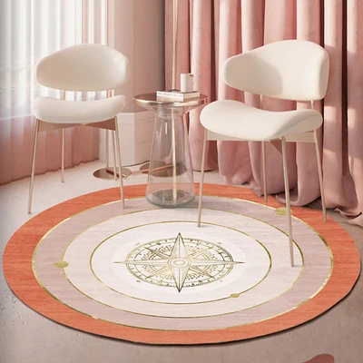 

Round Cartoon Non-Slip Floor Mat for Living Room Chairs, Soft Rug, Sun, Moon, Stars, Modern