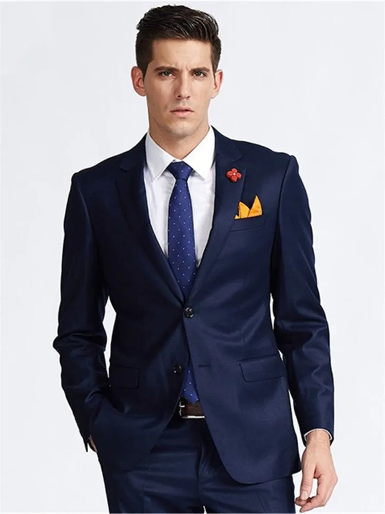 Мужской костюм Smolking Noivo Terno Slim Fit Easculino вечерние костюмы для мужчин темно-синий Формальные Свадебные Жених куртки для шафера
