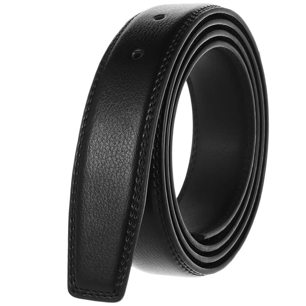 

3.5cm Width Leather Belt Strap With Holes No Buckle Suitable For Pin Smooth Buckle Black Cofee