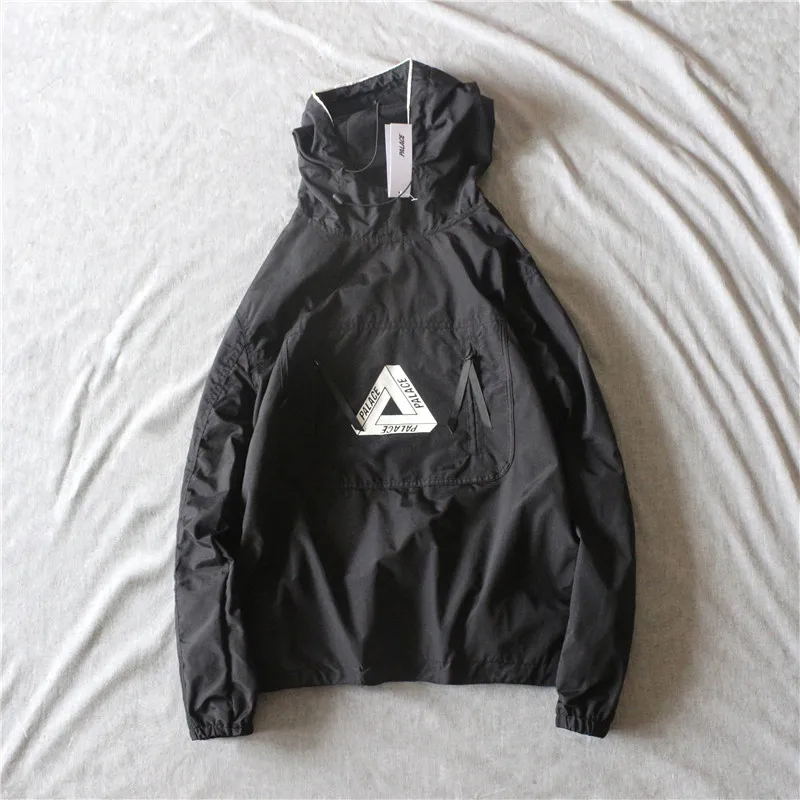 

Palace Jacket Simple embroidery bar tide Hoodie 2020 skateboards over park shell streetwear men jacket Waterproof and windproof