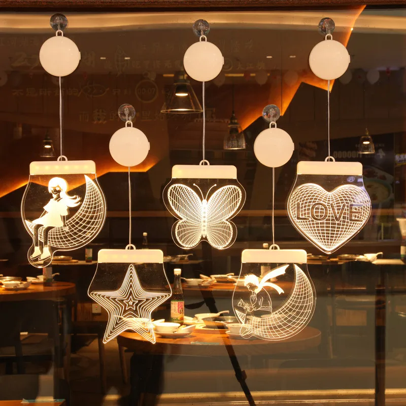 

Акриловый светодиодный ночсветильник в форме сердца, романтический 3D светильник с питанием от аккумулятора, милая декоративная прикроватная лампа для детской комнаты