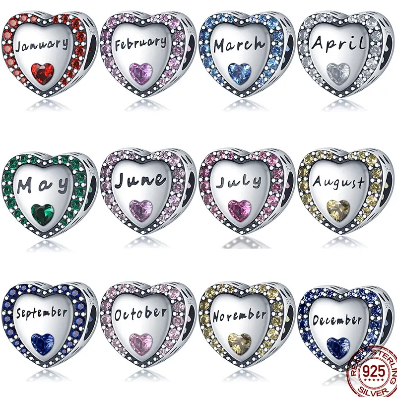 925 Sterling Silver 12 Zodiac Beads Exclusive Charm Fit Pan 3mm 925 Bracelet Key Chain Fashion Women Jewelry charm jewelry sterling silver jewelry beads charms sterling silver beads silver charm bead charm bead beads jewelry sterling silver beads charm silver bead bracelet silver charm bracelet