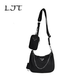 

2 in 1 Nylon Women Bag Female Hand Tote Messenger Shoulder Bag Lady HandBag Set Woman Fashion Casual Designer Crossbody Bag