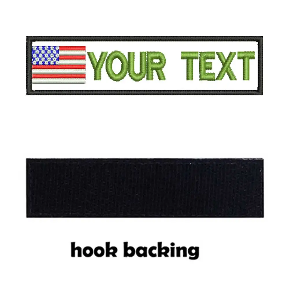 Olive green velcro Пользовательские флаг США имя патчи персонализированные железные на крючок подложки - Цвет: Olive green velcro