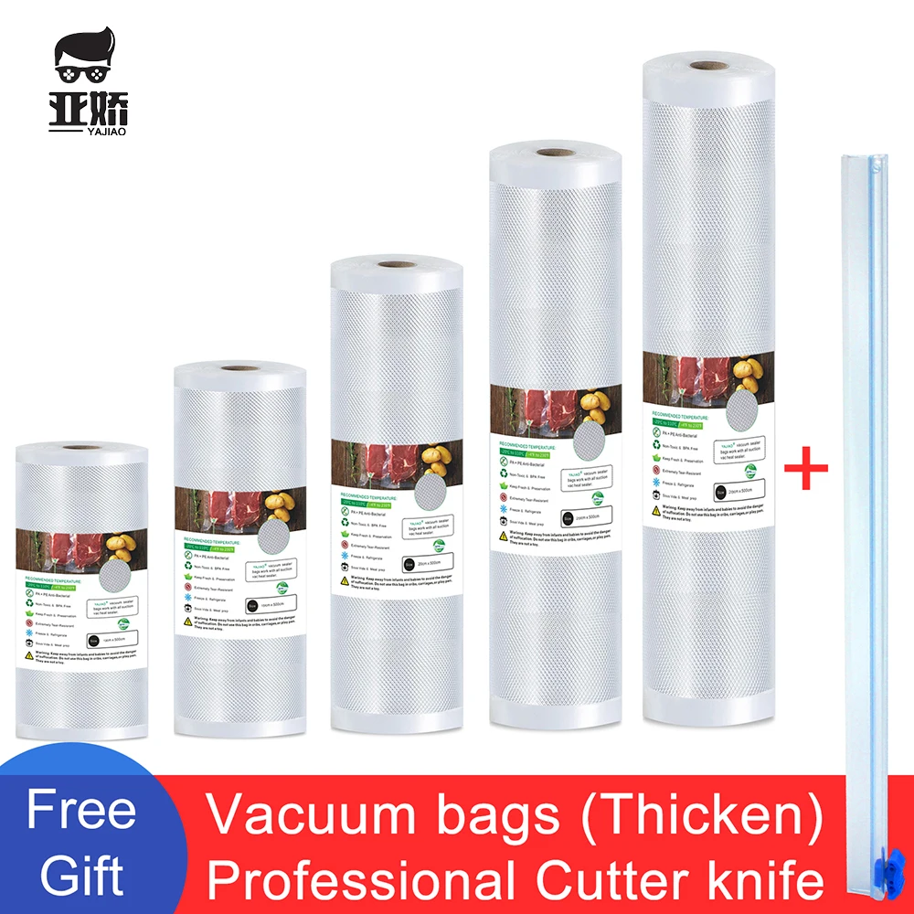 Yajiao With Cutting Knife Vacuum Sealer Bags 12/15/20/25/28*500cm For