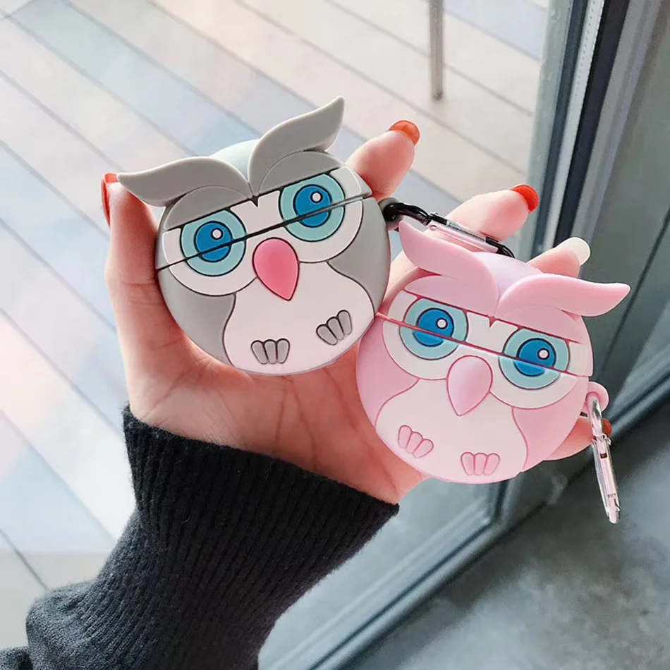 Чехол для наушников с совой Airpods Pro силиконовый чехол крокодиловые Мультяшные