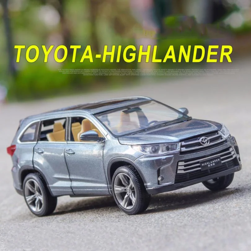 1/32 Toyota Highlander Diecasts & Toy Vehicles Car Model With Sound&Light Collection Car Toys For Boy Children Gift birthday