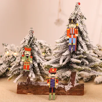 

9Pcs Wooden Nutcracker Soldier Christmas Decoration Pendants Ornaments for Xmas Tree Party New Year Decor Kids Doll Home Decor