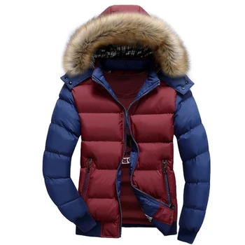

Winter Male Outdoor Normal Length Overcoat Thick Duck Down Jacket Warm Coat Fur Collar Hooded Snow-outwear Slim Fit Outwear