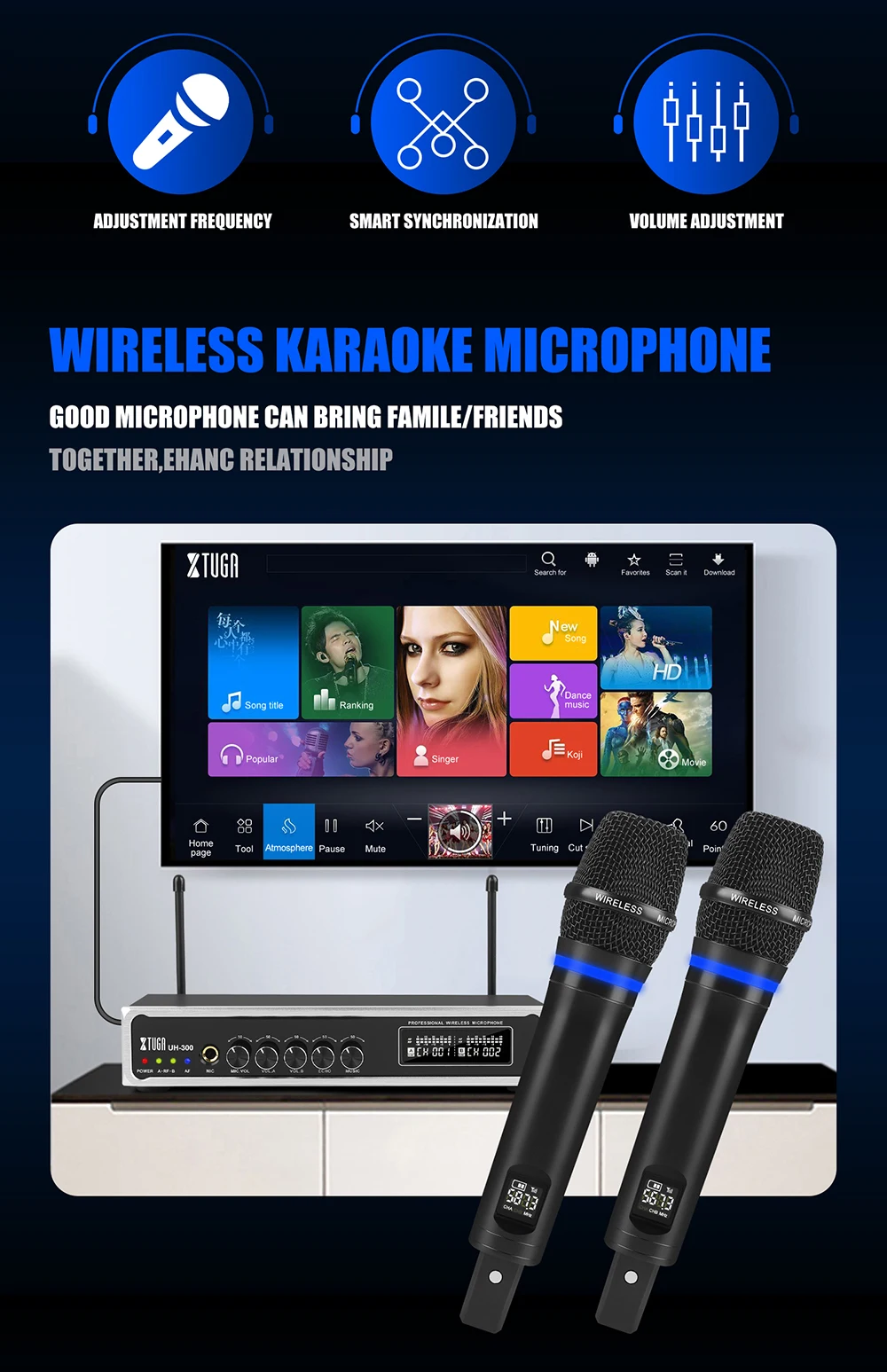 microfone de xtuga uh300 com efeito de