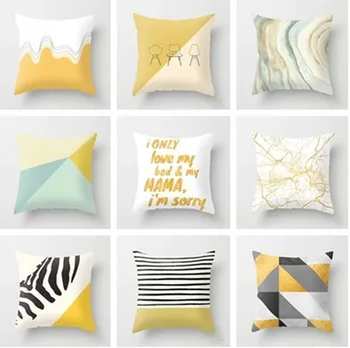 

Geometric Pattern Square Throw Pillow Cover for Car Chair Sofa Comfortable Polyester Pillowcase