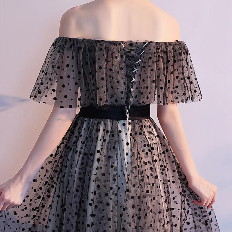Элегантное вечернее платье полной длины, Qipao, сексуальное платье с отверстиями, новинка, в горошек, для девушек, Сетчатое, без бретелек, макси платье, Robe De Soiree