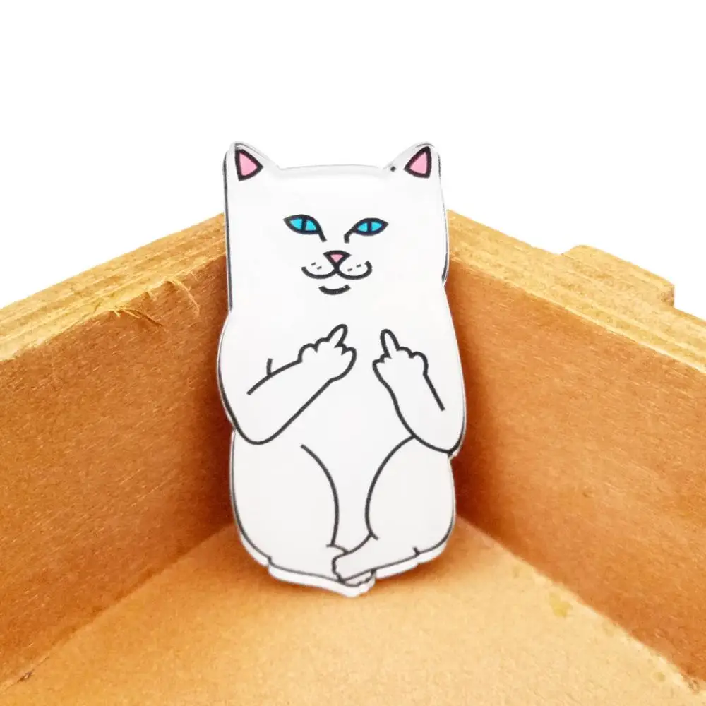 Style2 Мультяшная чашка в виде кошки серия акриловые значки Kawaii Значки на рюкзаке одежда булавка брошь для женщин украшения аксессуары - Окраска металла: Style2