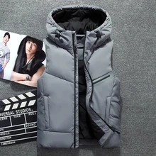 Ультра легкая мужская пуховая куртка, жилет из 91% белого утиного пуха, Мужская Повседневная зимняя куртка без рукавов