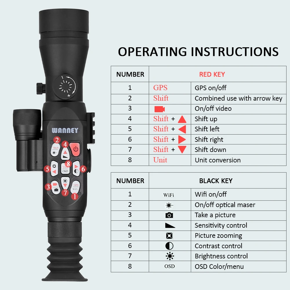 Night Visions Telescope Shimmer Full Color Monocular Night Vision Riflescope Wildlife Digital Rang Finder Ballistic Computer