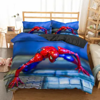 

ZEIMON 3d Anime Bedding Set Spiderman Printing Duvet Cover Sets Single Queen King Size Home Decor Luxury Bedclothes For Kids