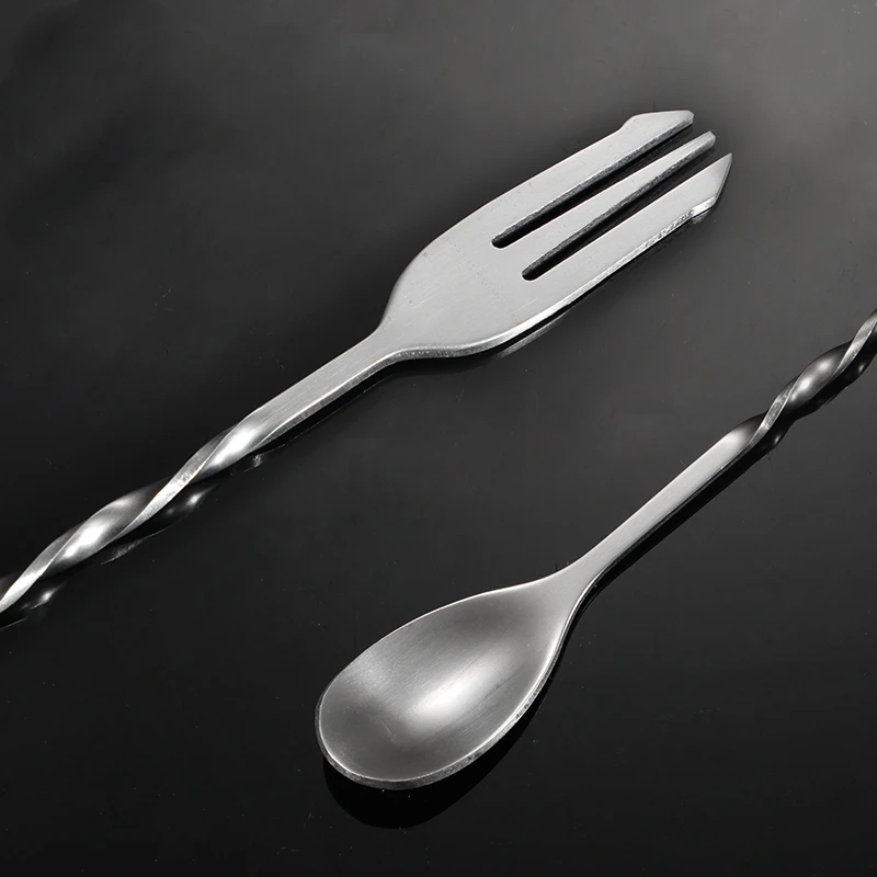 26cm Stainless Steel Cocktail Bar Spoon Disc Tail Drink Mixer Bar Stirring Mixing