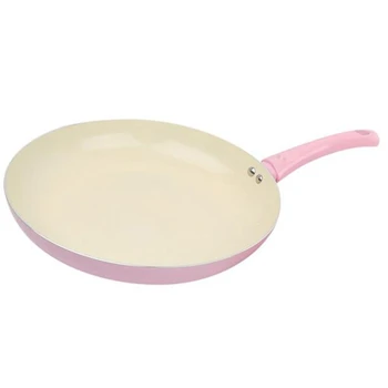 

BEAU-10 Inch Coating Frying Pan Double Bottom for Gas Induction Cooking Skillet Fry Pan Non-Stick Cookware Pink