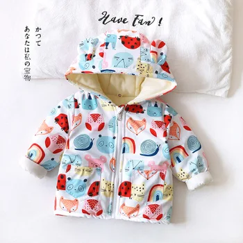 

Baby Girls Jacket 2019 Autumn Winter Jacket For Girls Coat Kids Warm Hooded Outerwear Coat For Girls Clothes Children Jacket