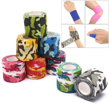 4.5M Camouflage Elastische Wrap Tape Hunt Vermomming Zelfklevende Sport Protector Knie Vinger Enkel Athletic Bandage