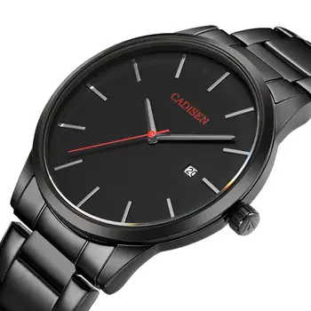 

Mens Watches CADISEN Brand Military Wrist Watches Full Steel Famous Business Quartz Men Watch Clock Waterproof Relogio Masculino