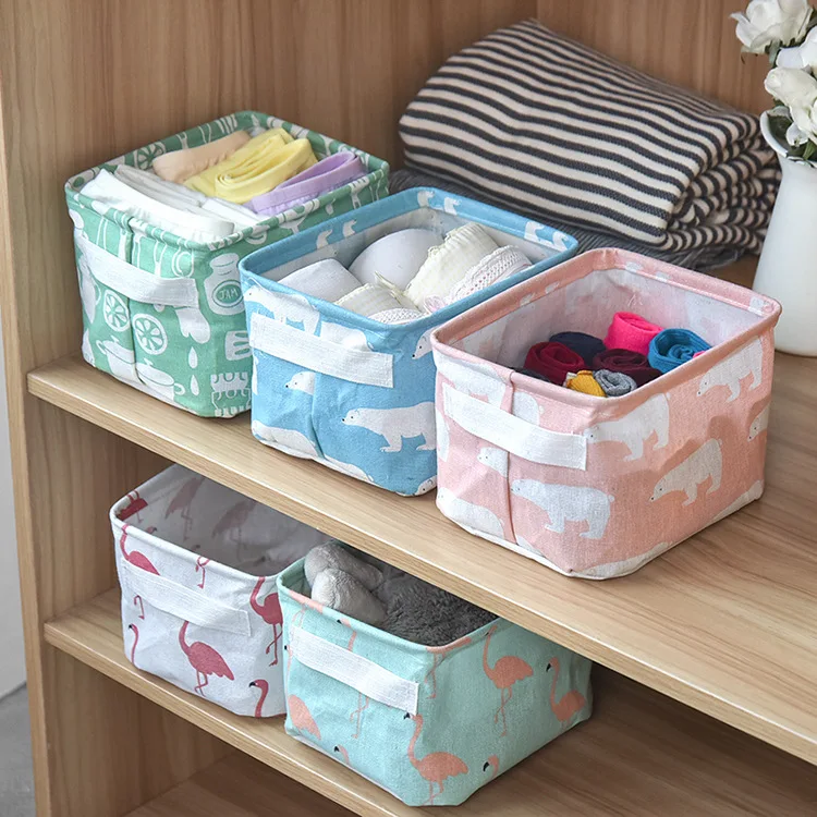 Organizer Storage-Basket Underware-Storage Cosmetic Office-Stationery Linen Desktop Sundries