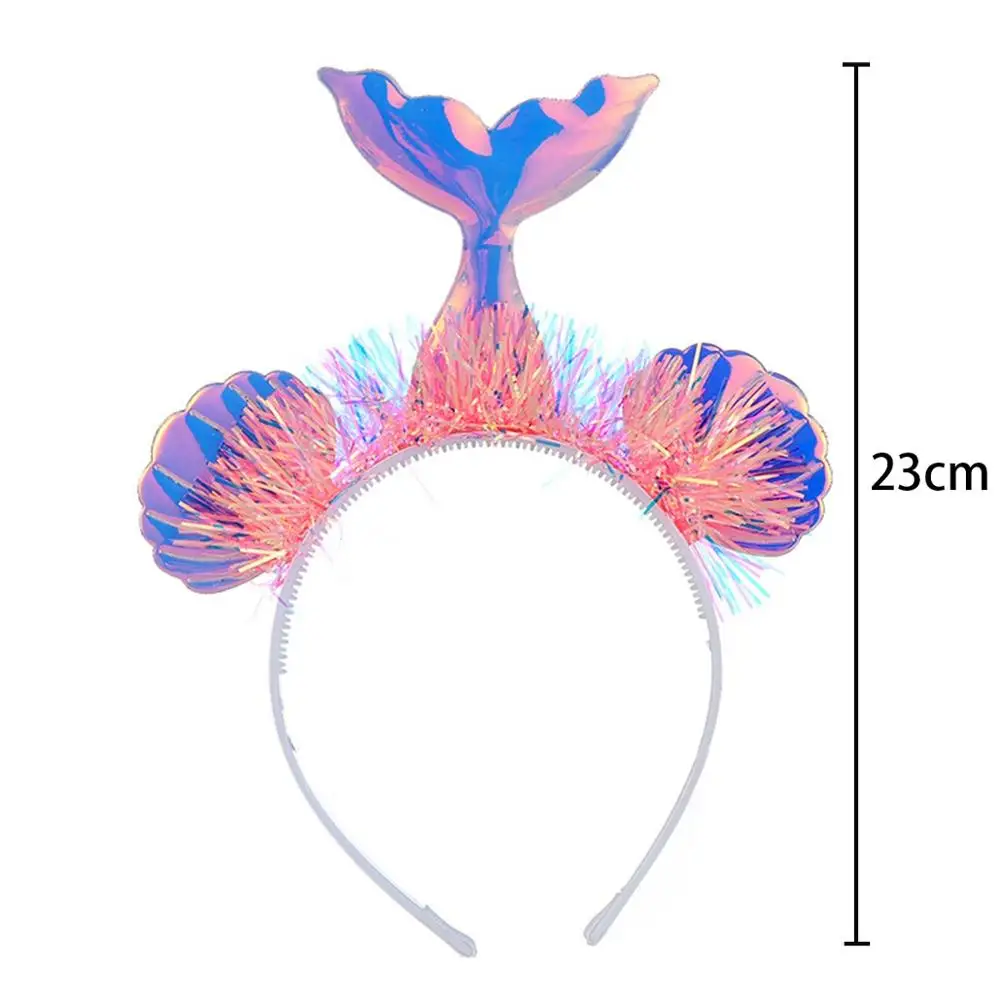 Mermaid Headband 7 Taoup 1 шт. градиентный цвет блестки маленький брелок с хвостом русалки День Рождения Декор для девочек Дети Русалка тема украшения - Цвет: Mermaid Headband 7