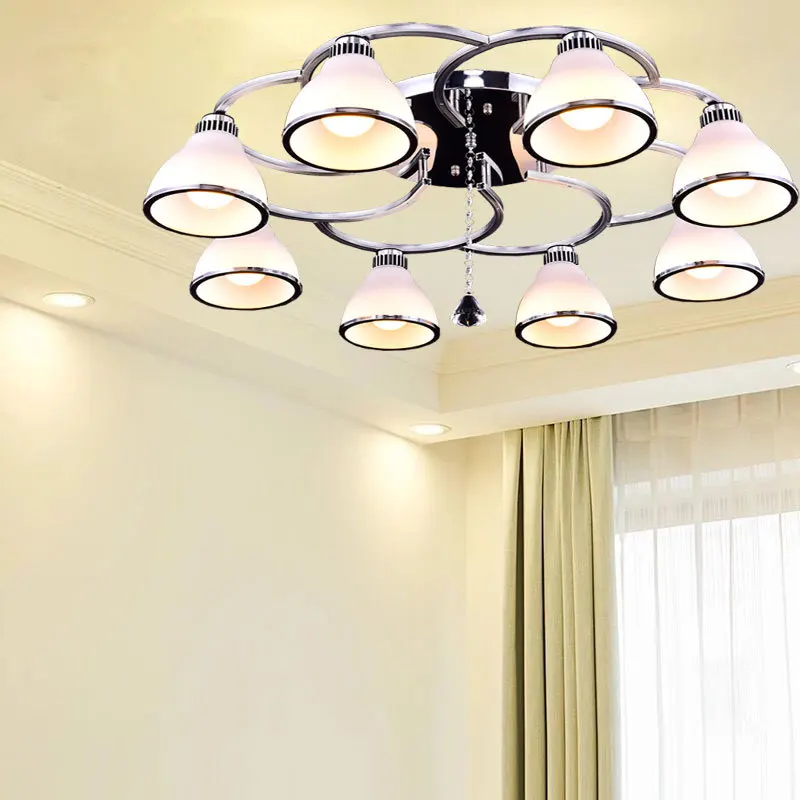 

Modern Minimalist LED Art Crystal Ceiling Lamp Living Room Lamps Bedroom Library Restaurant Lighting YL-005-8