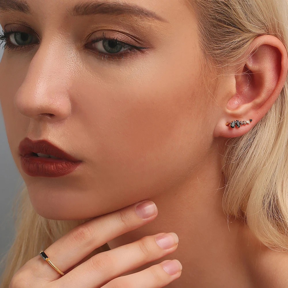 SUPERWEAR кольца черный оникс для женщин 925 пробы Серебро Желтое золото цвет регулируемый палец кольцо с камнем готические ювелирные изделия подарок