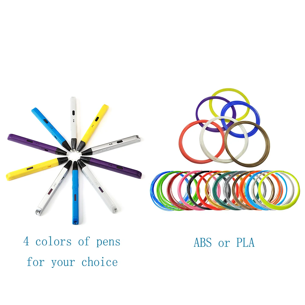 5meter x 30colors DEWANG 3D Ручка для дудлера, интеллектуальная ручка для 3D печати, светодиодный дисплей, зарядка через usb, 3D-принтер, ручка для творчества, подарки для детей, 3d печать - Цвет: 5meter x 30colors