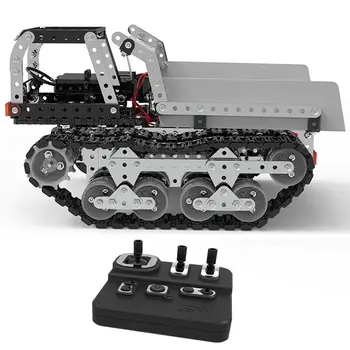 

DIY Building Blocks Stainless Steel 2.4G Stainless Steel Remote Control Crawler Dump Truck Building Blocks For Over 3 Years Kids