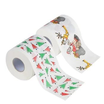 

2PC Home Santa Claus Bath Toilet Roll Paper Bathroom Christmas Toilet Roll Paper Tissue Roll M20#35