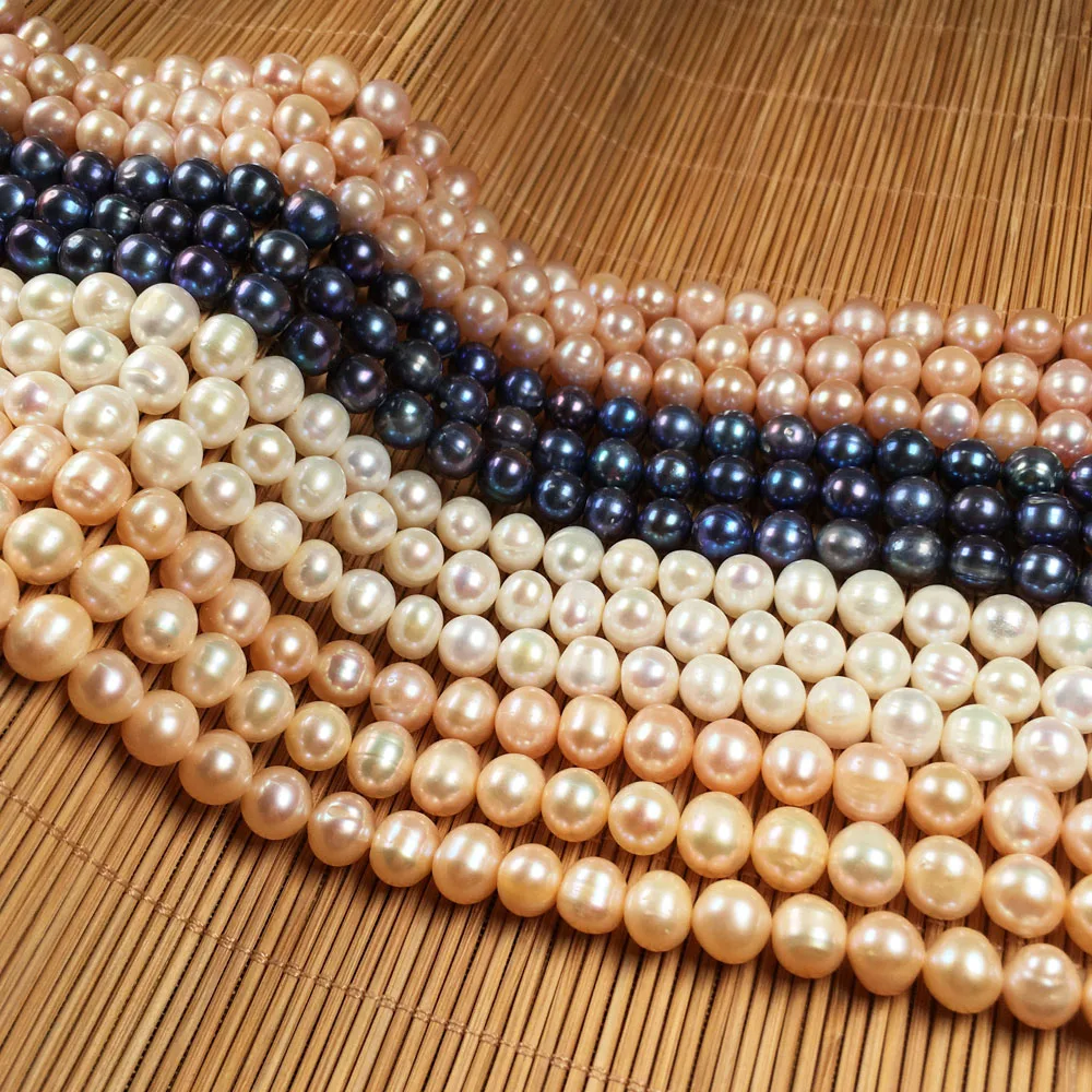 

Natural Freshwater Pearl Beading Round Isolation Bead Punch Loose Beads For jewelry making DIY Necklace Bracelet Accessories