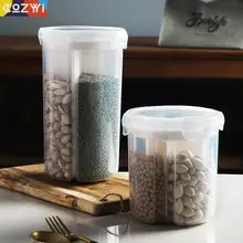Японский стиль контейнер для хранения продуктов с отсеками герметичный бак с вращающейся крышкой для бобов зерна риса бытовой пищевой контейнер