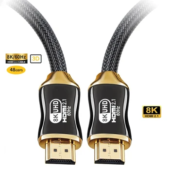 

8K@60H HD HDMI 2.1 Cable 48Gbps 3D Vision 8k HDMI to HDMI Adapter Cable For HDTV Box DVD Projector Computer PS 3 PS 4