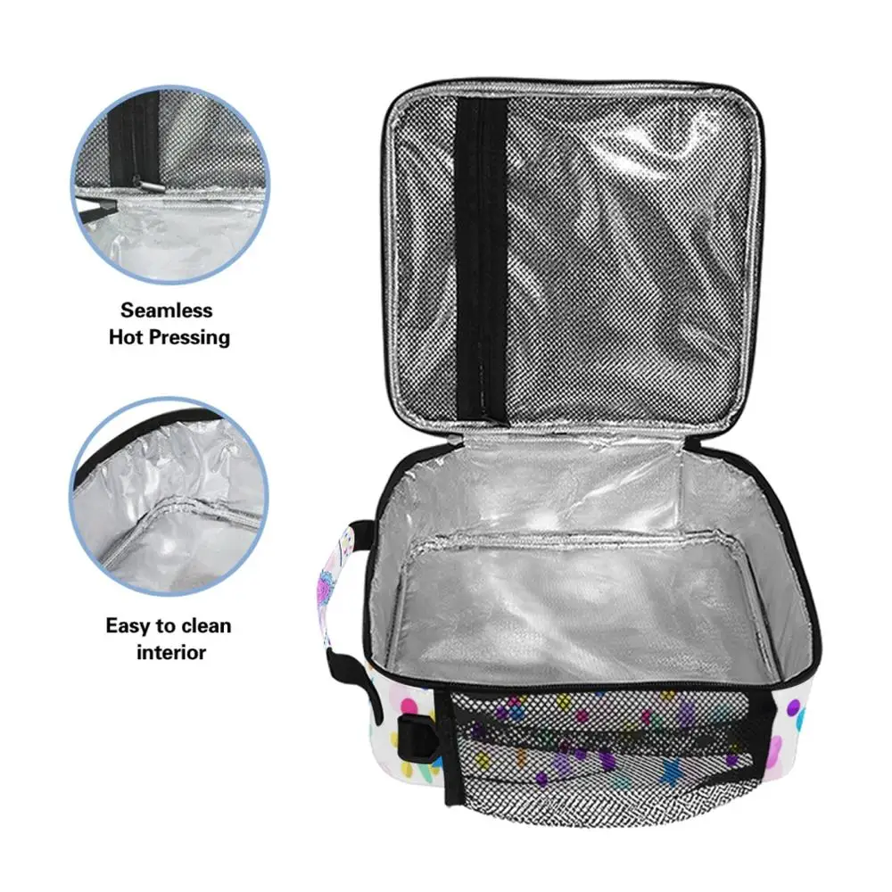 ALAZA 2021 New Fashion Lunch Bag Women's Portable Bento Box Unicorn Printing Insulated Thermal Cooler Carry Office Storage Bag
